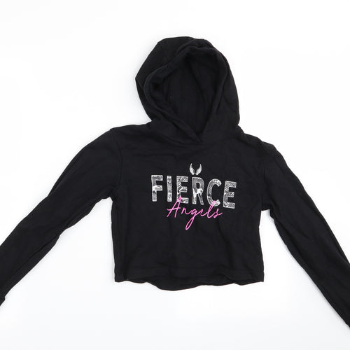 Studio Retail Ltd Girls Black   Pullover Hoodie   - Fierce Angel