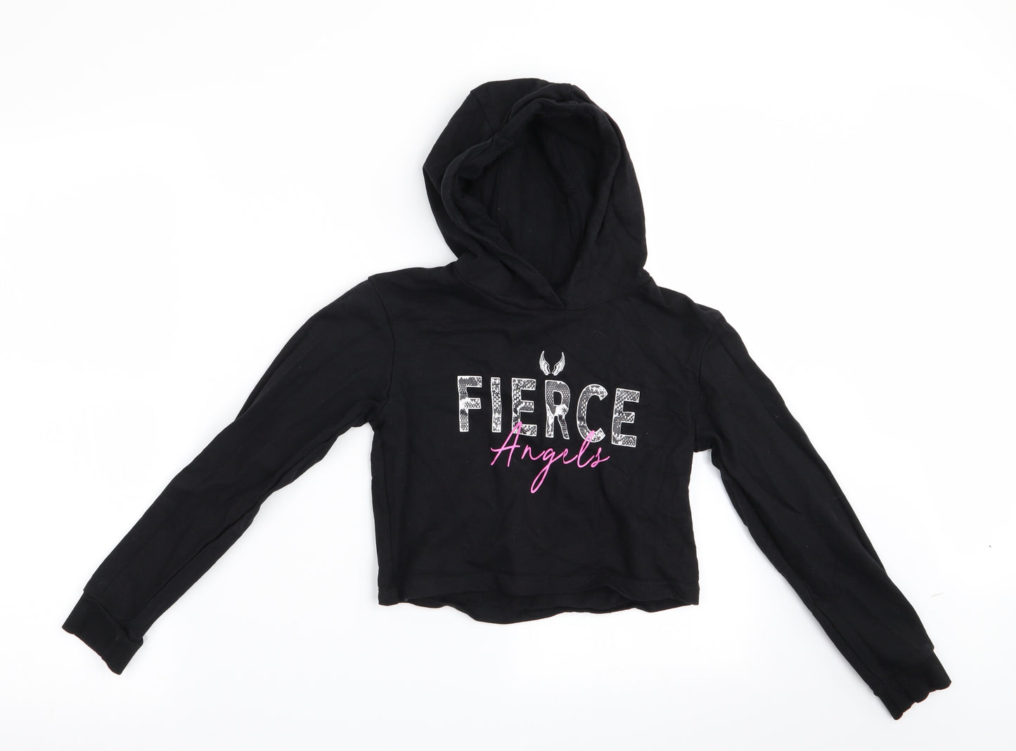 Studio Retail Ltd Girls Black   Pullover Hoodie   - Fierce Angel
