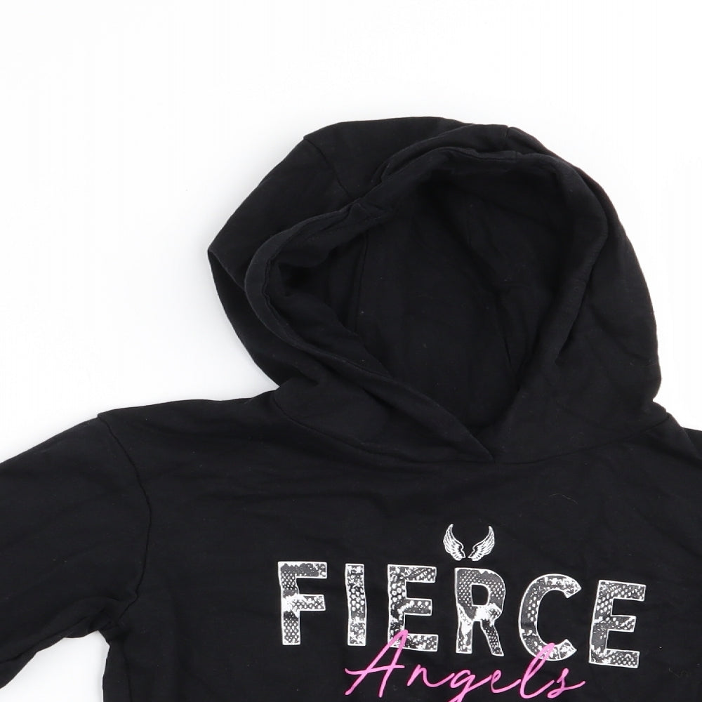 Studio Retail Ltd Girls Black   Pullover Hoodie   - Fierce Angel