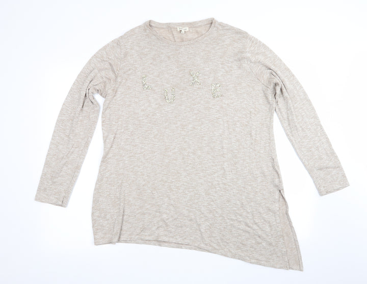 River Island Womens Beige   Pullover Jumper Size 18  - LUXE