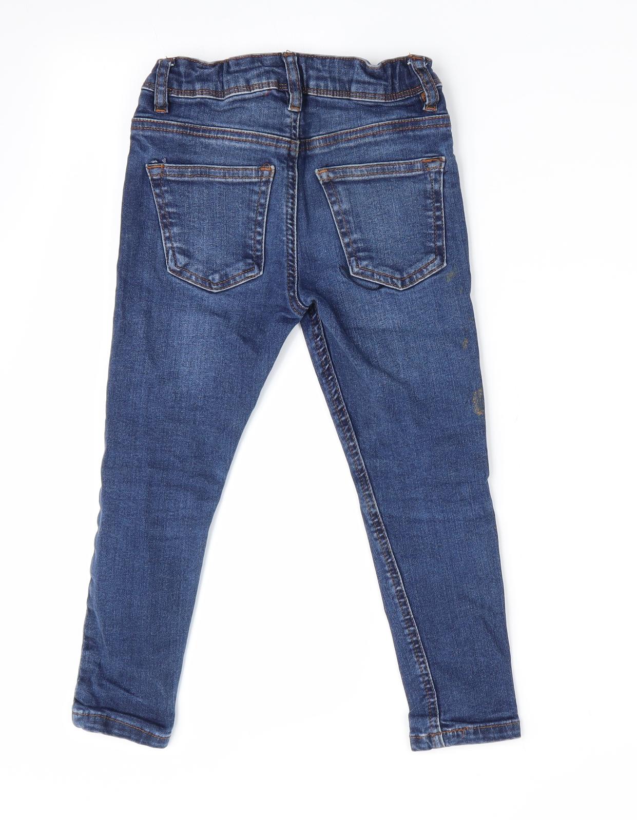 George Girls Blue   Skinny Jeans Size 4-5 Years - elasticated back