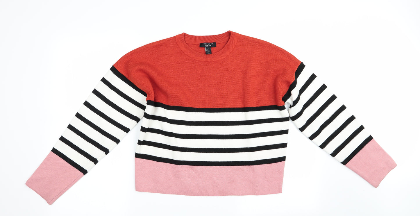 New Look Girls Orange Striped  Pullover Jumper Size 14-15 Years