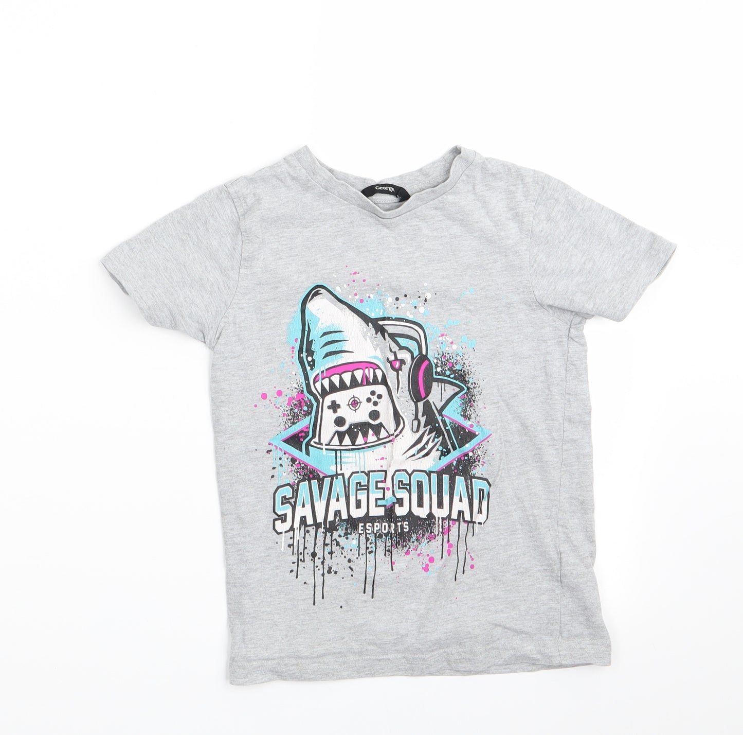 George Boys Grey   Basic T-Shirt Size 4-5 Years  - Savage Squad Esports