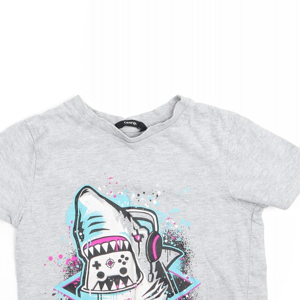 George Boys Grey   Basic T-Shirt Size 4-5 Years  - Savage Squad Esports