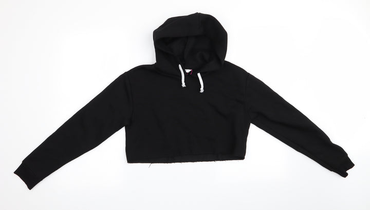 candy courture Girls Black Pullover Hoodie Size 13 Years - Cropped