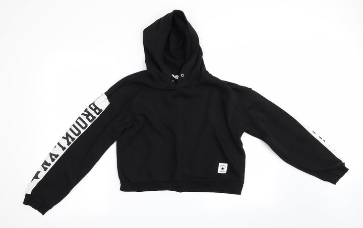 H&M Girls Black Pullover Hoodie Size 14 Years - Brooklyn