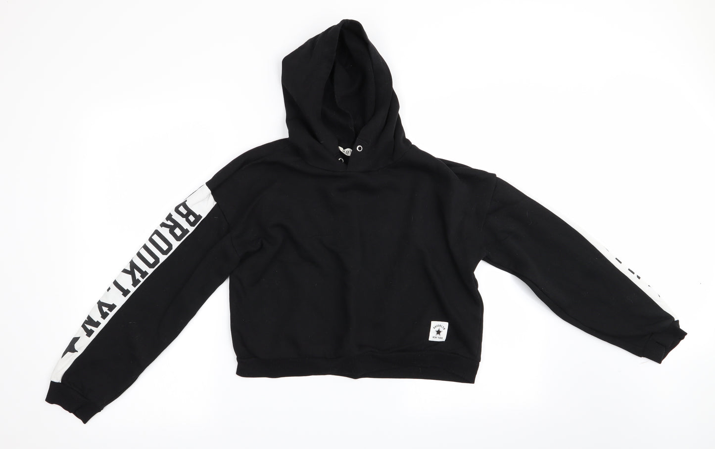 H&M Girls Black   Pullover Hoodie Size 14 Years  - Brooklyn