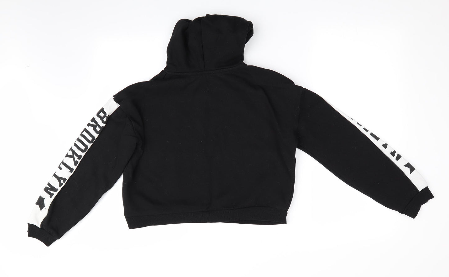 H&M Girls Black   Pullover Hoodie Size 14 Years  - Brooklyn