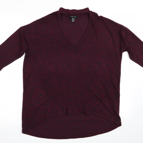 New Look Womens Purple   Pullover Jumper Size S  - Keyhole neck