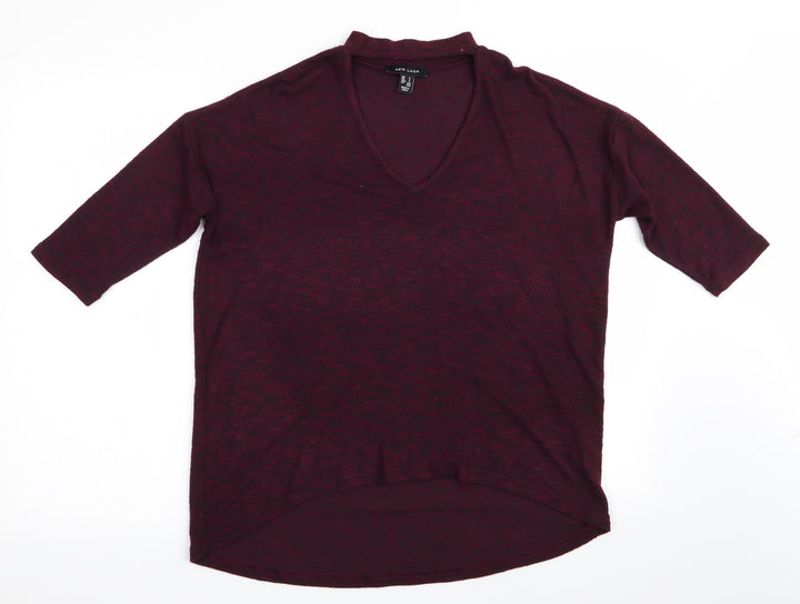New Look Womens Purple Pullover Jumper Size S - Keyhole neck