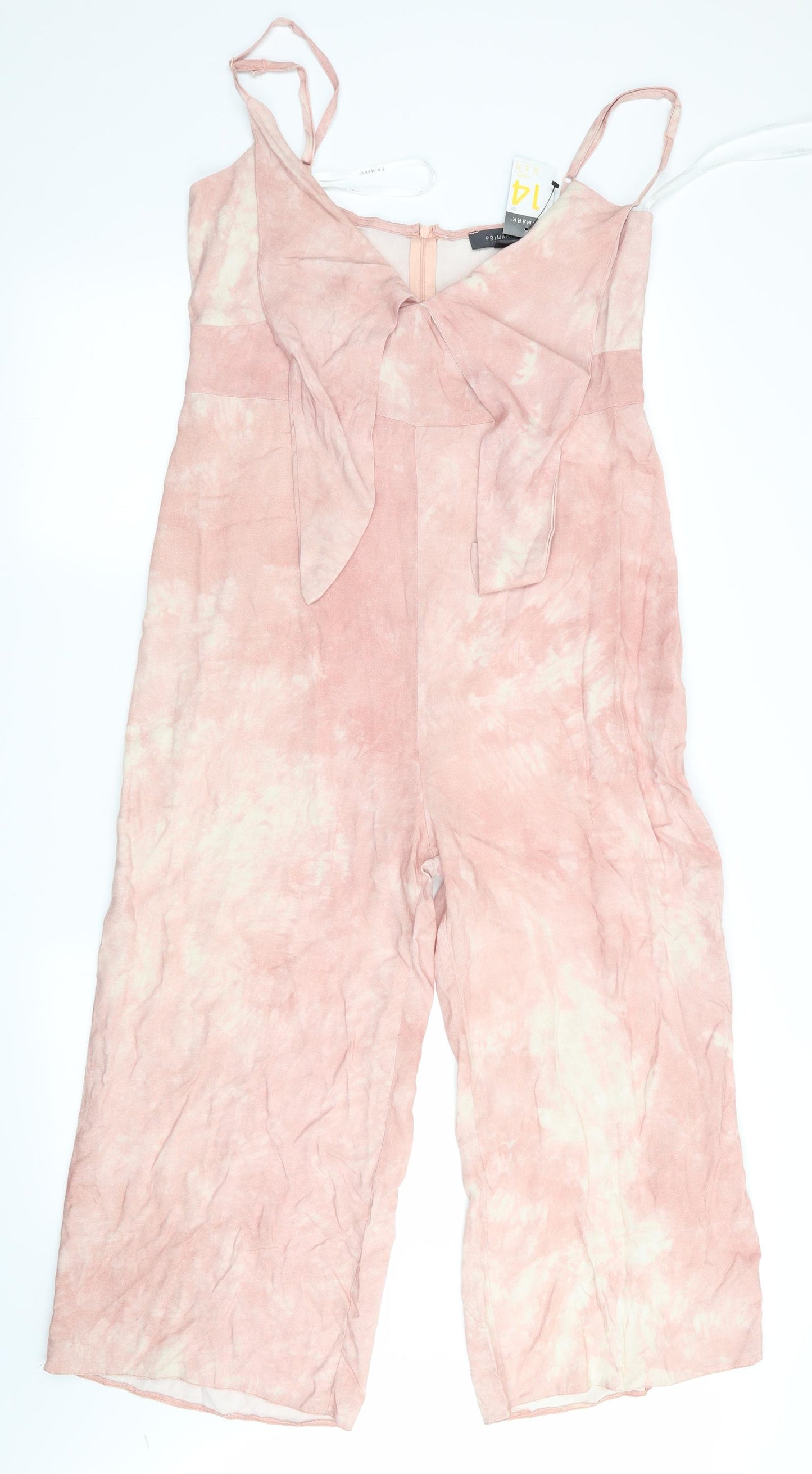Primark Womens Pink   Playsuit One-Piece Size 14 L22 in - Wide Legged - Cropped