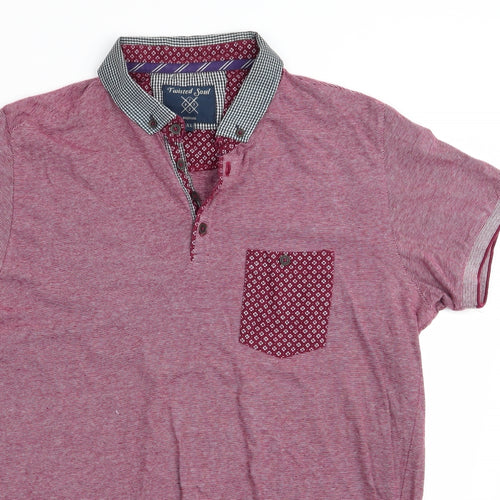 Twised Sole Heritage Mens Red Striped   Polo Size XL