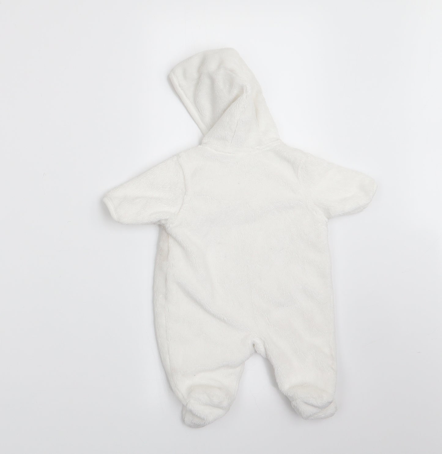 Florence and Fred Girls White Animal Print  Coverall One-Piece Size 0-3 Months  - Rabbit and Teddy Bear