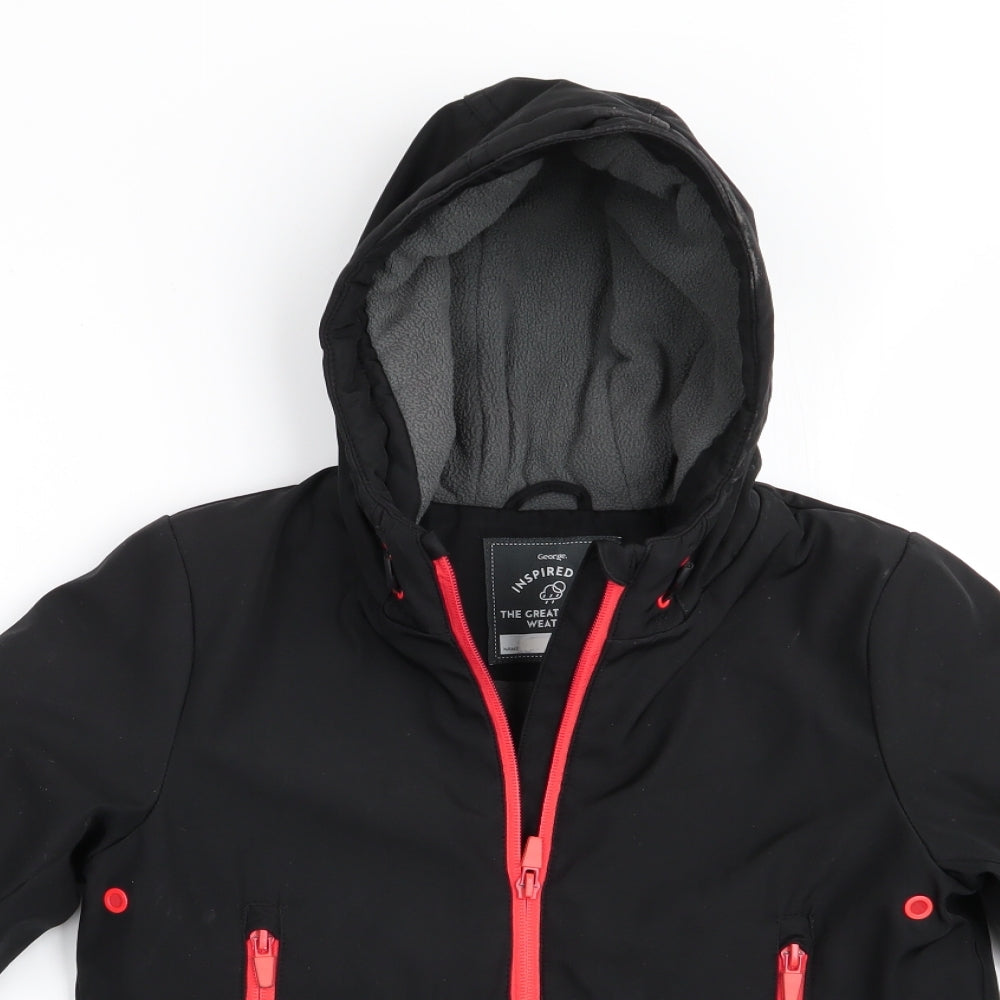 George Boys Black   Anorak Coat Size 5-6 Years