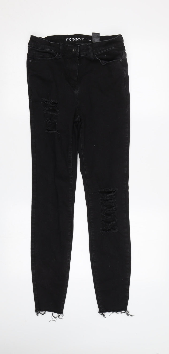NEXT Womens Black Skinny Jeans Size 8 L28 in