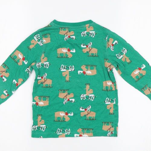 TU Girls Green   Top Pyjama Top Size 5-6 Years  - Xmas Pyjama