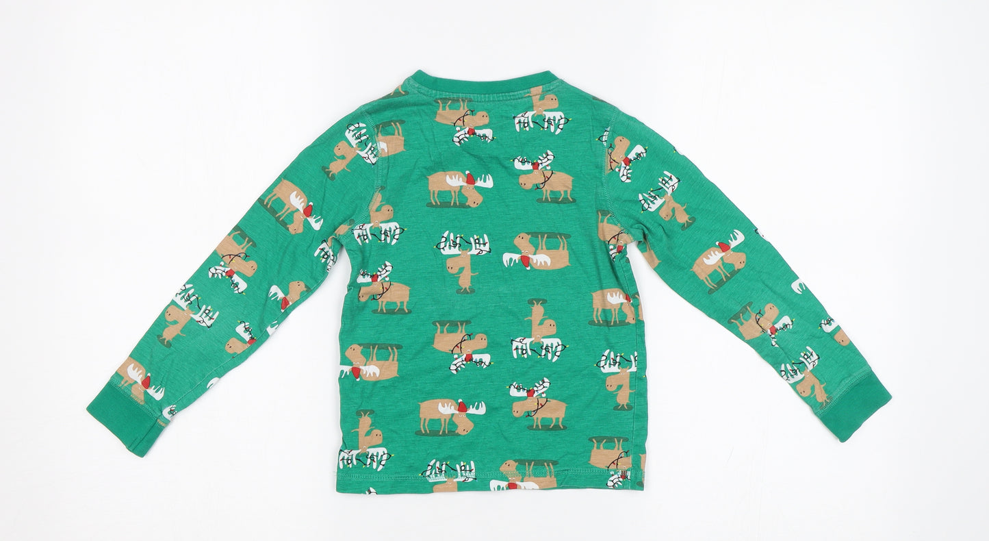TU Girls Green   Top Pyjama Top Size 5-6 Years  - Xmas Pyjama
