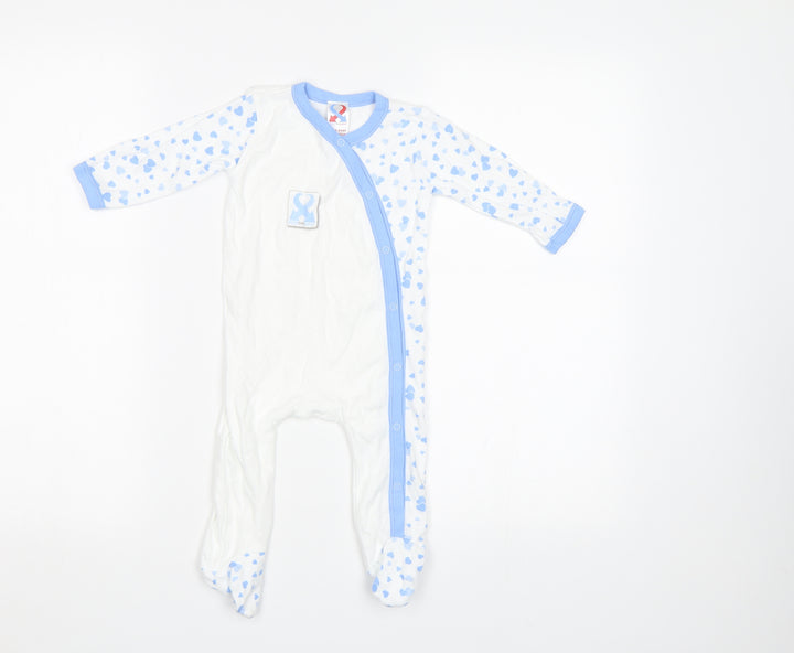 Keep The Beat Baby White Geometric Babygrow One-Piece Size 6-9 Months - Heart Print
