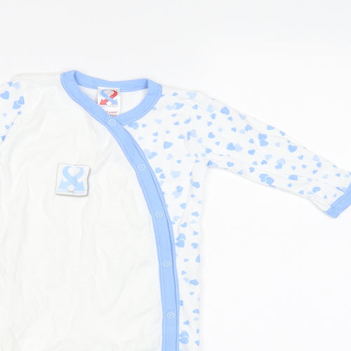 Keep The Beat Baby White Geometric  Babygrow One-Piece Size 6-9 Months  - Heart Print