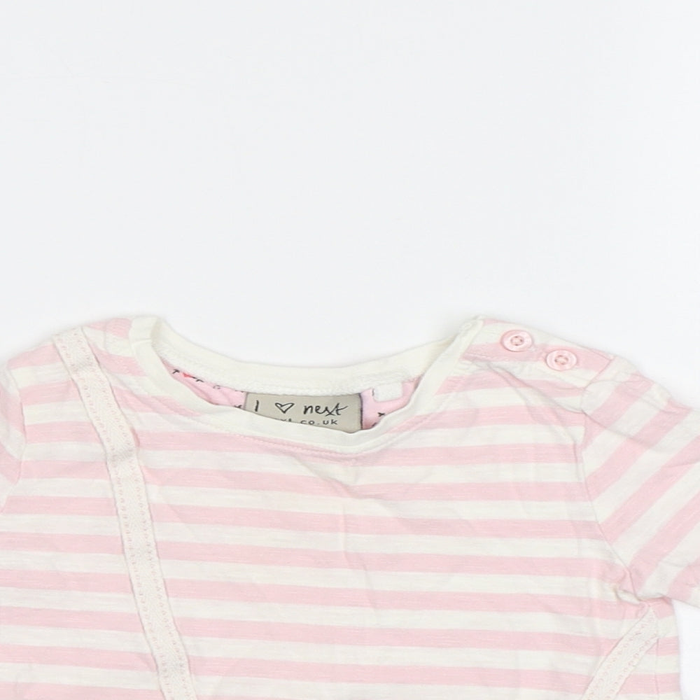 NEXT Baby Pink Striped  Basic T-Shirt Size 12 Months