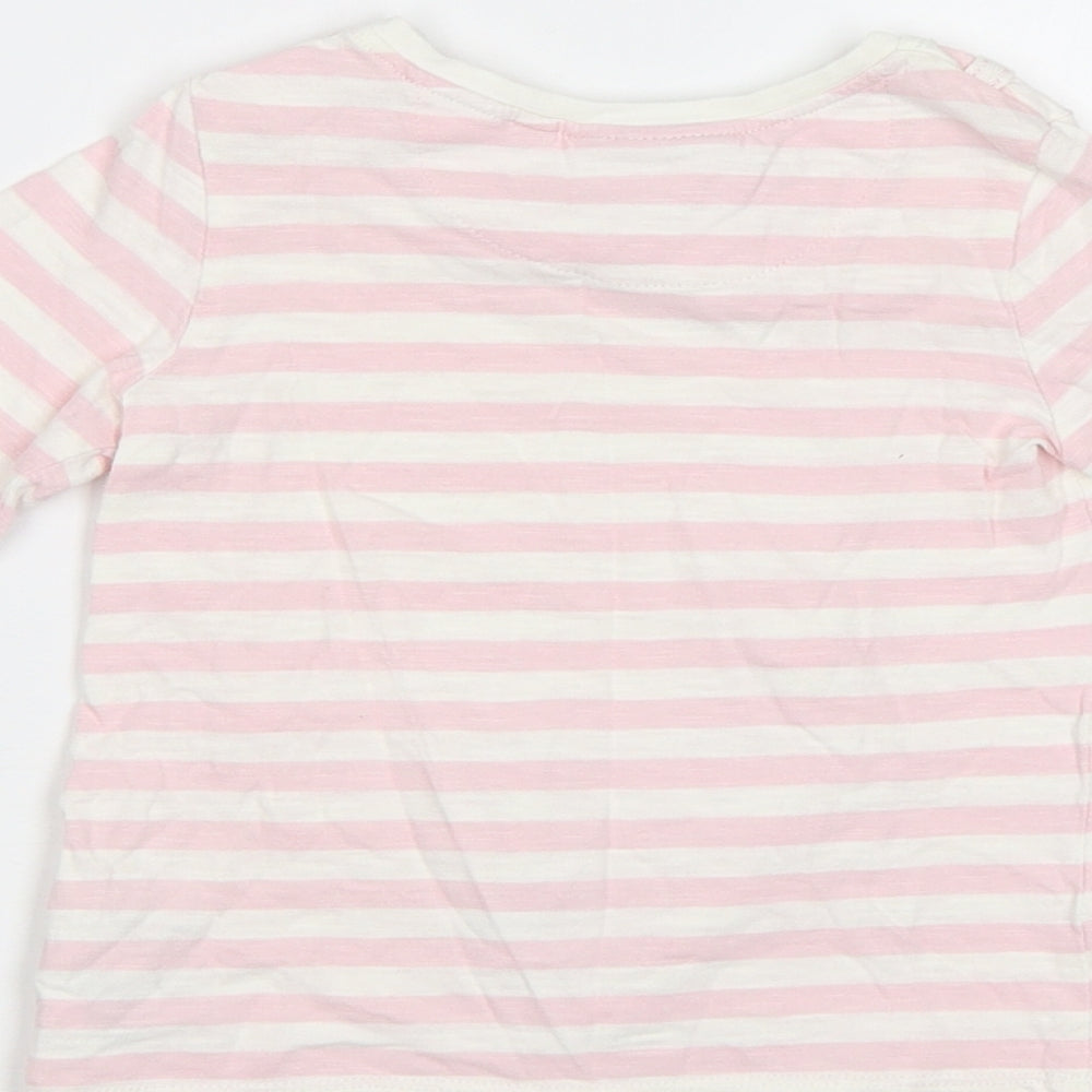 NEXT Baby Pink Striped  Basic T-Shirt Size 12 Months