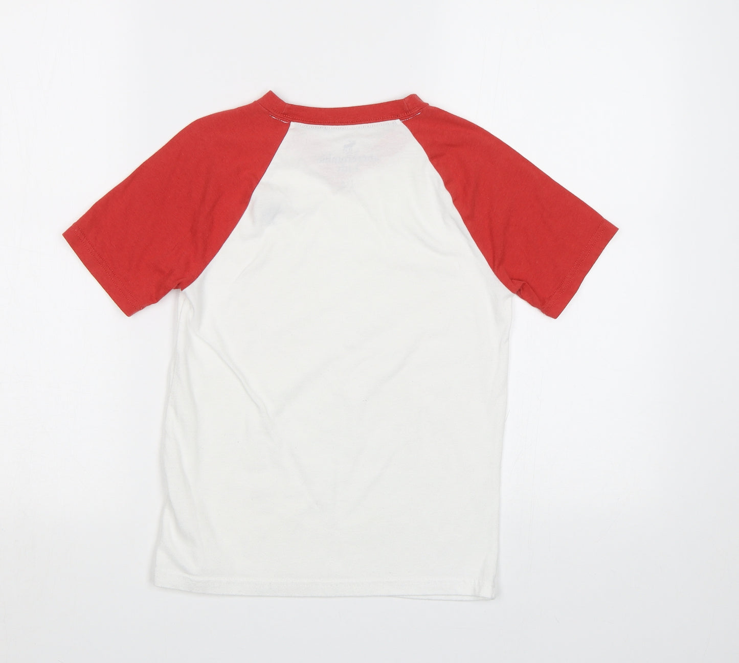 abercrombie kids Boys White Colourblock  Basic T-Shirt Size 7-8 Years