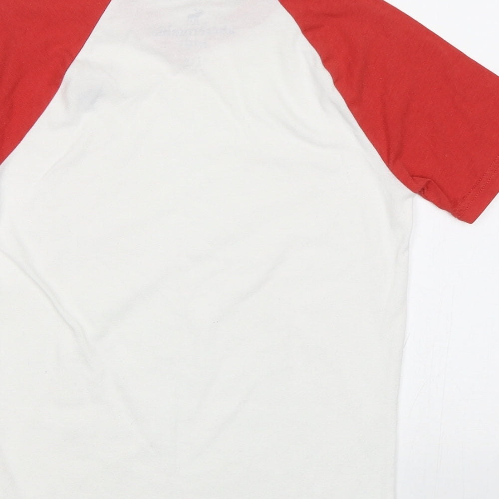 abercrombie kids Boys White Colourblock  Basic T-Shirt Size 7-8 Years