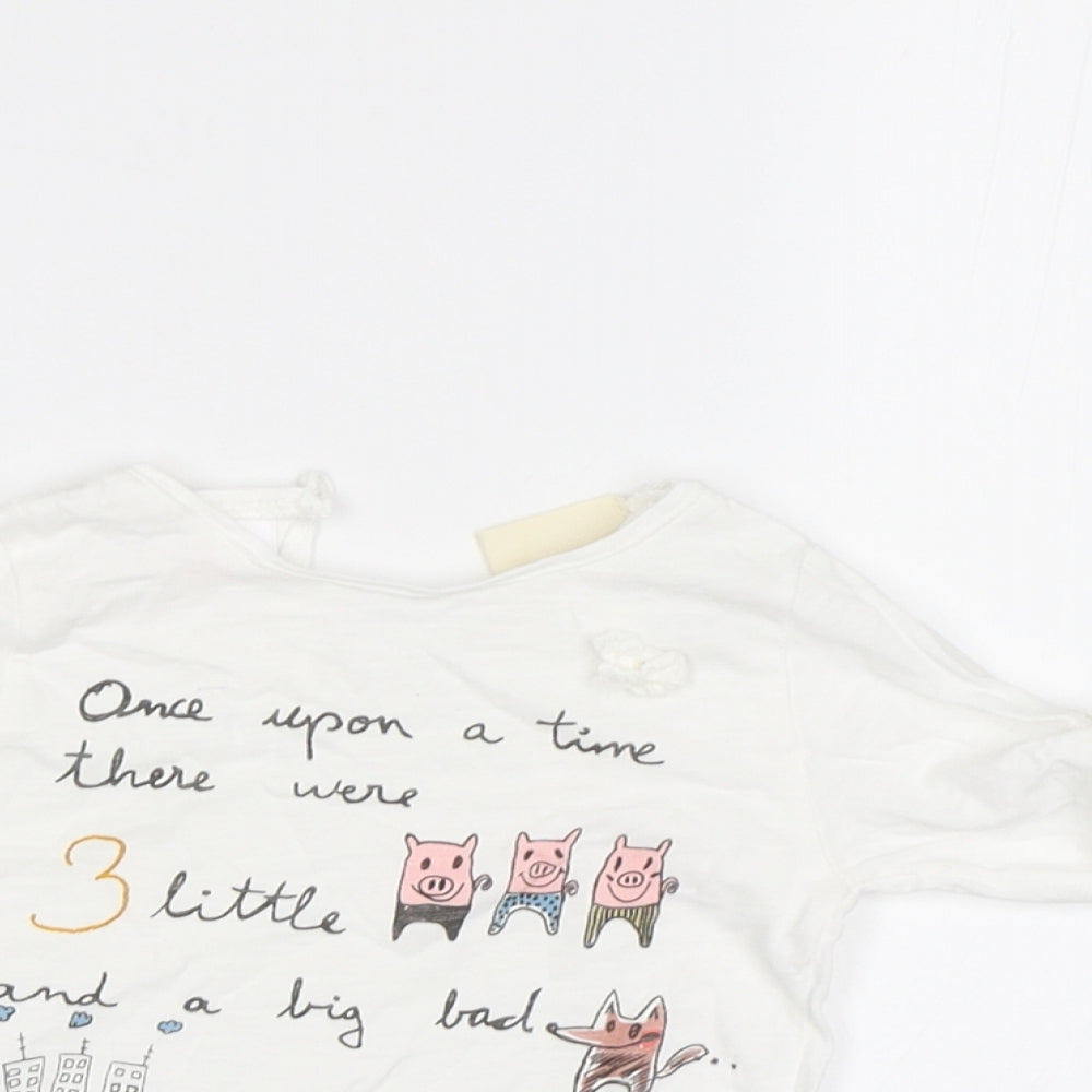 Zara Baby White   Basic Blouse Size 12-18 Months  - 3 Little Piggies