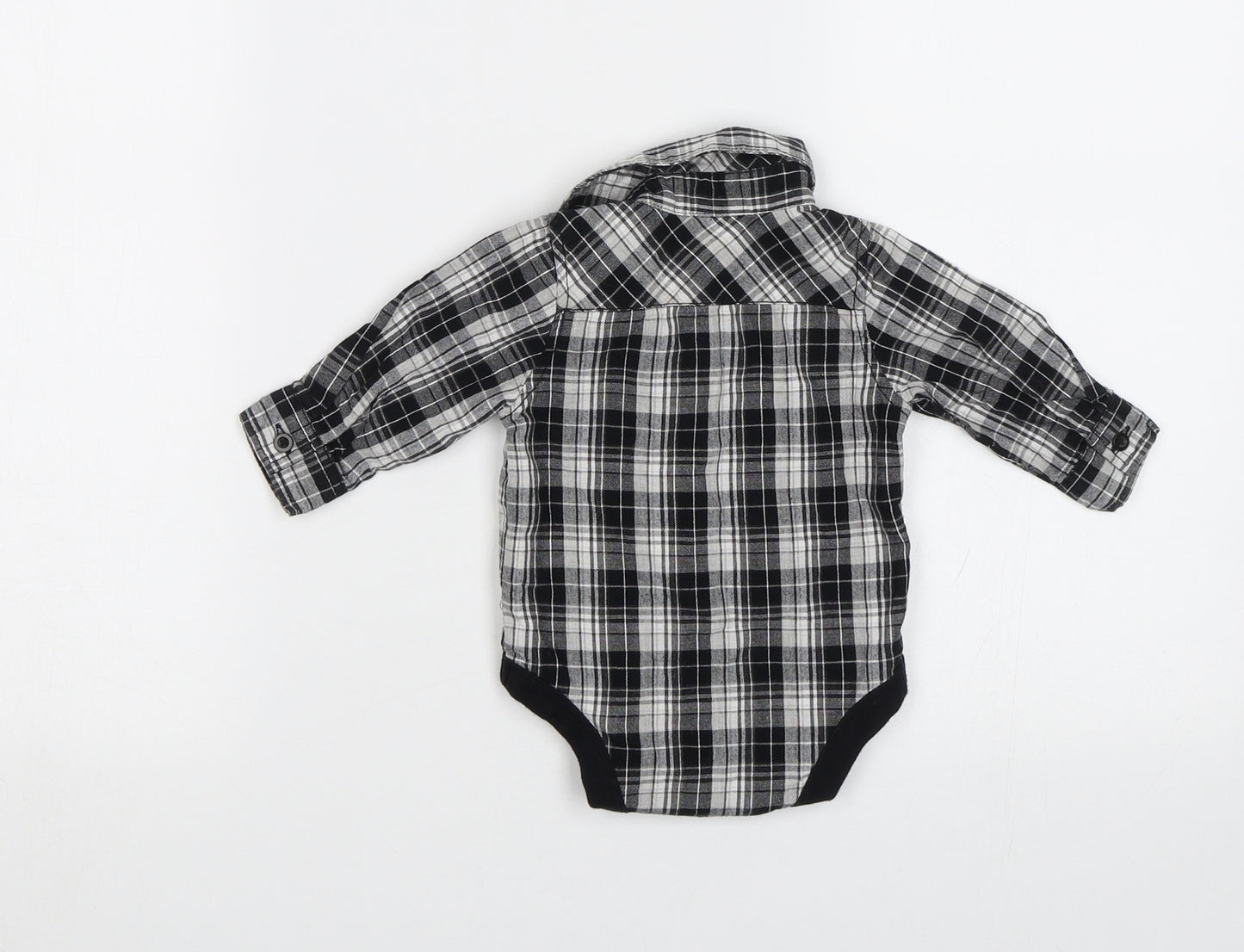 Early days Baby Black Check Chambray Romper One-Piece Size 0-3 Months