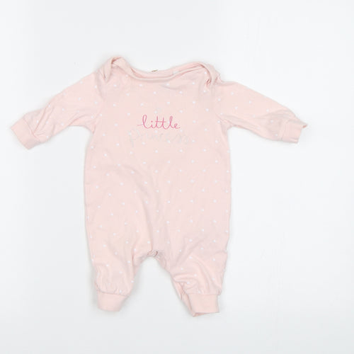 Blue Zoo Baby Pink Geometric  Babygrow One-Piece Size 0-3 Months  - Star Print