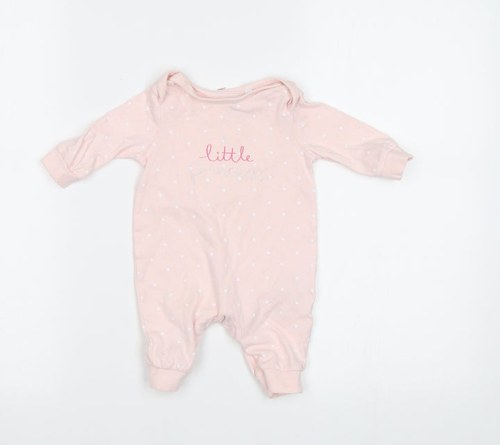Blue Zoo Baby Pink Geometric Babygrow One-Piece Size 0-3 Months - Star Print