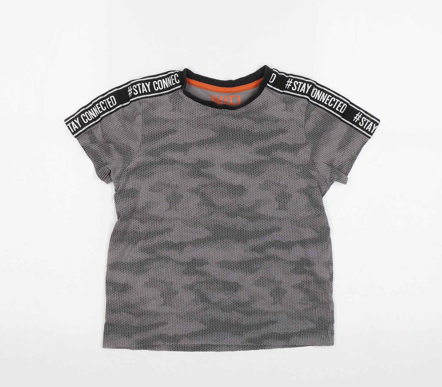 Matalan Boys Grey Camouflage  Basic T-Shirt Size 7 Years