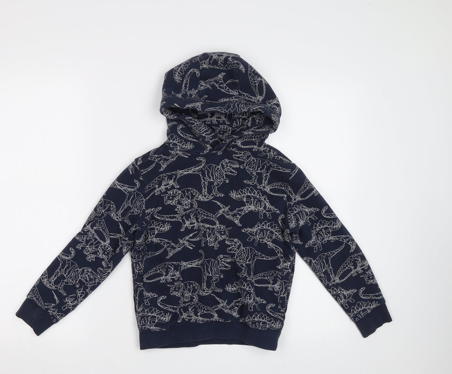 NEXT Boys Blue Geometric  Pullover Hoodie Size 7 Years  - Dino