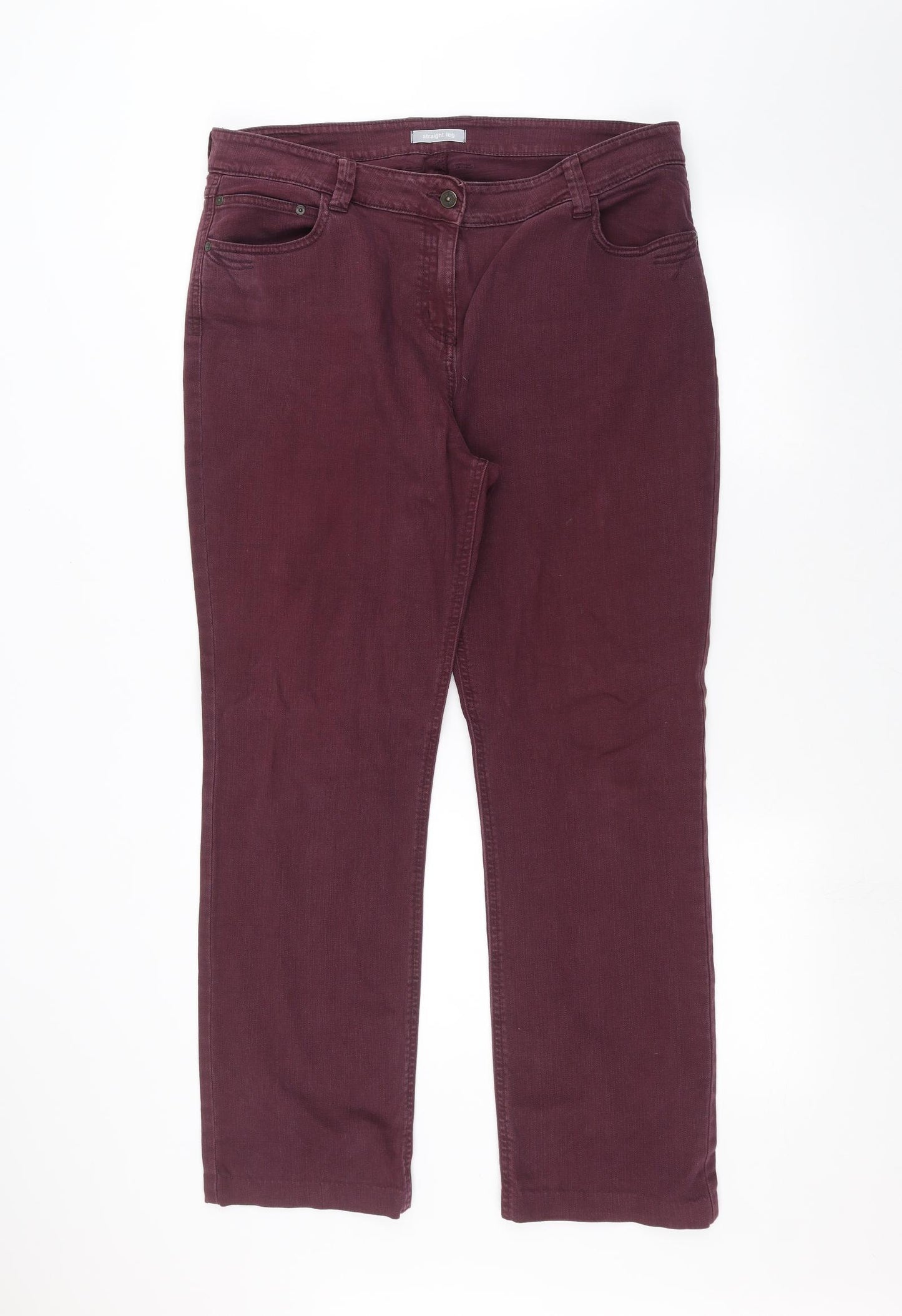 Marks and Spencer Womens Red   Straight Jeans Size 18 L29 in