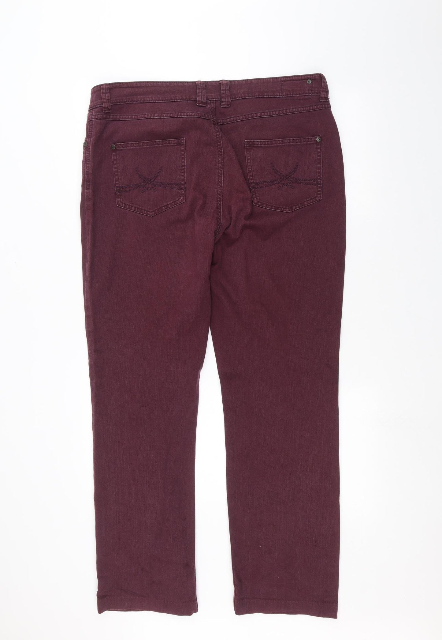 Marks and Spencer Womens Red   Straight Jeans Size 18 L29 in