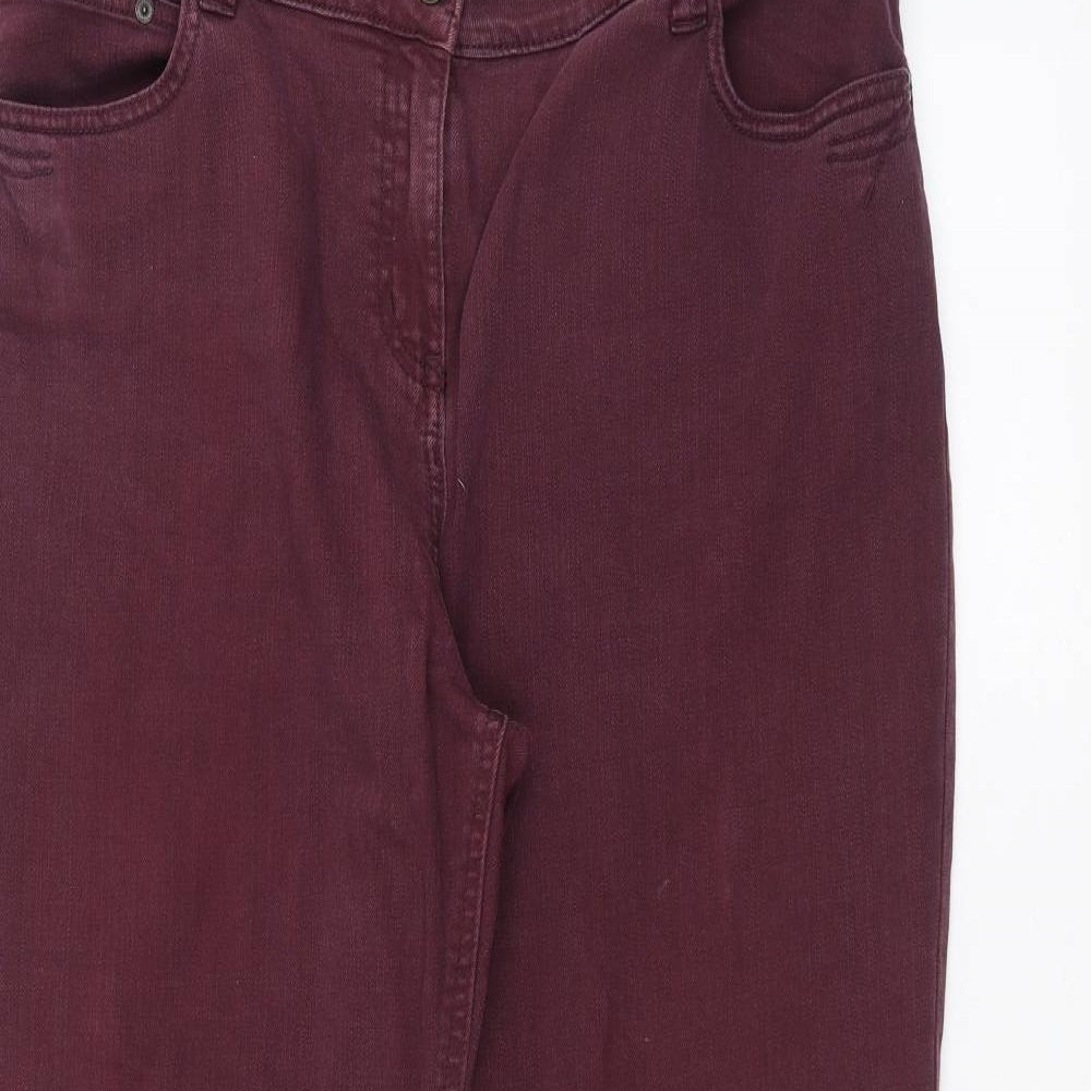 Marks and Spencer Womens Red   Straight Jeans Size 18 L29 in