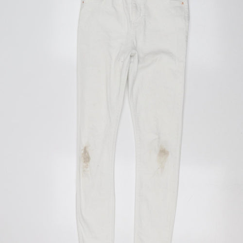 Denim & Co. Womens White  Denim Skinny Jeans Size 12 L28 in