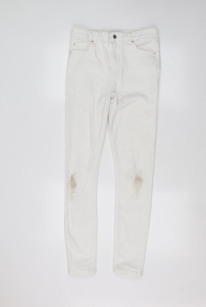 Denim & Co. Womens White Denim Skinny Jeans Size 12 L28 in