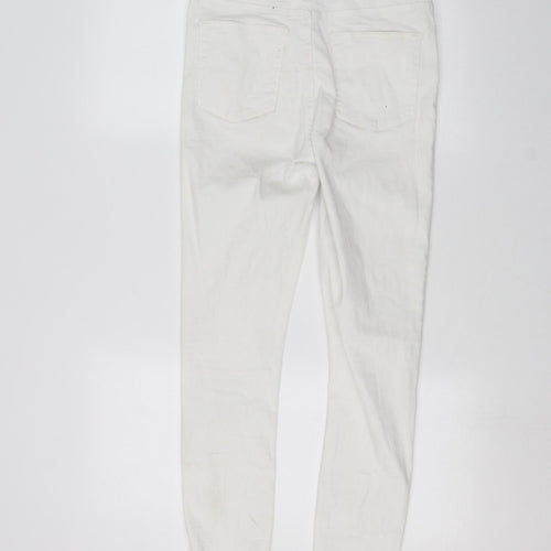 Denim & Co. Womens White  Denim Skinny Jeans Size 12 L28 in