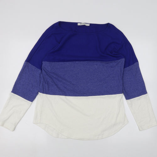 Yidarton Womens Blue Striped  Pullover Jumper Size M