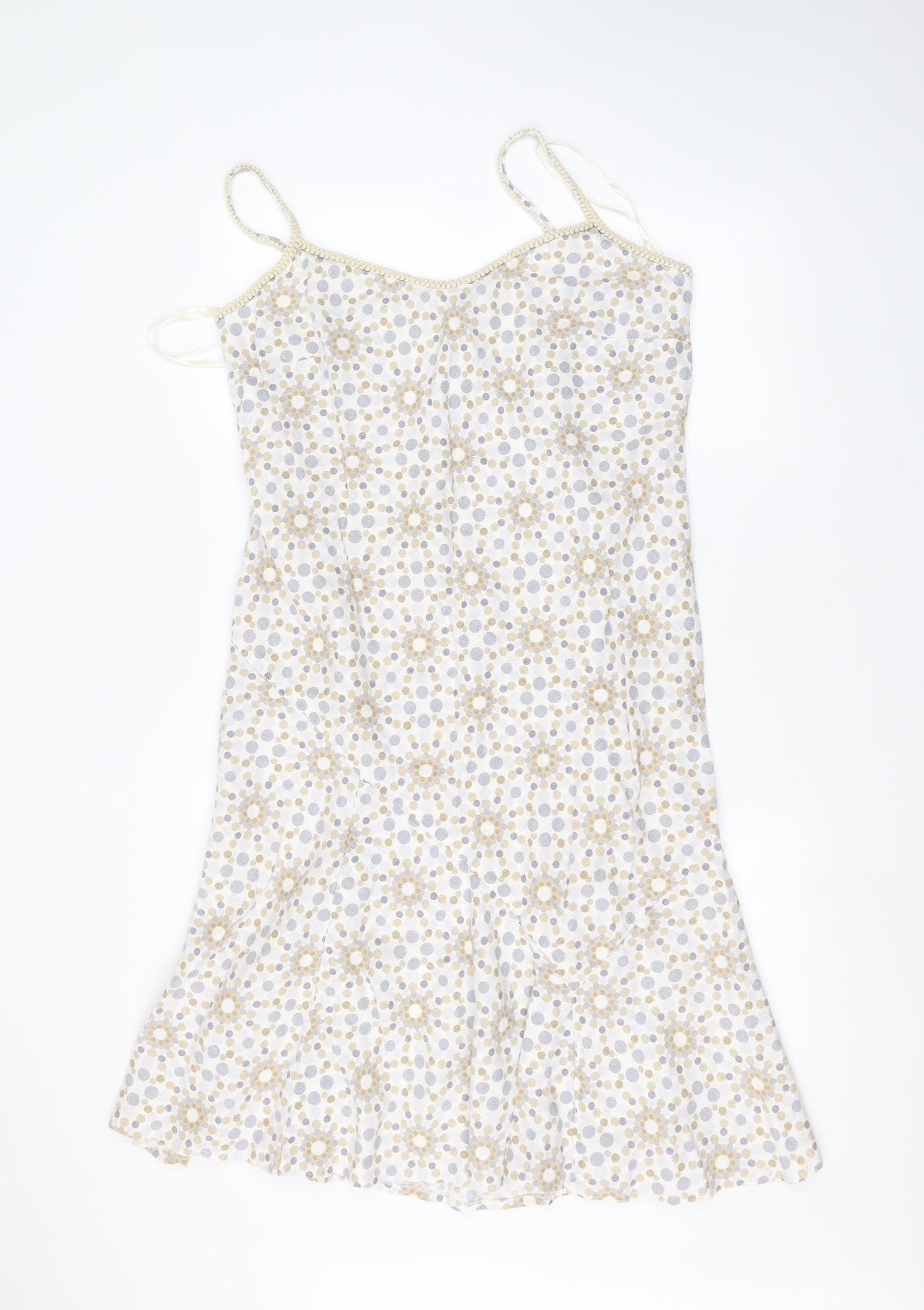 Per Una Womens White Polka Dot  A-Line  Size 18
