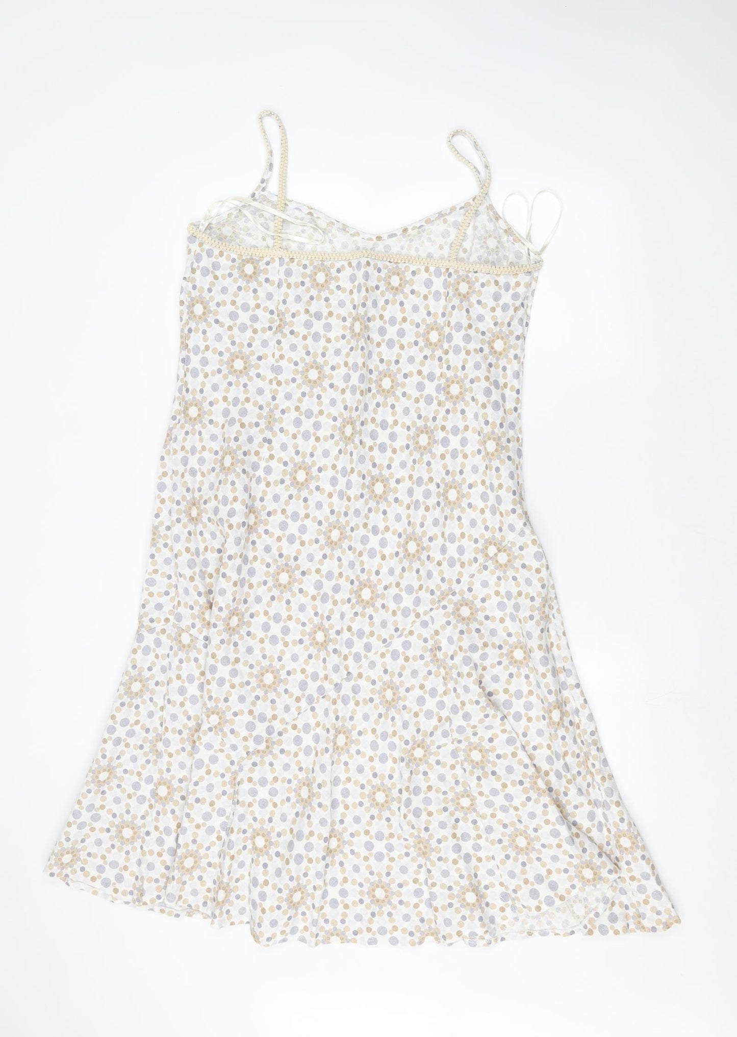 Per Una Womens White Polka Dot  A-Line  Size 18