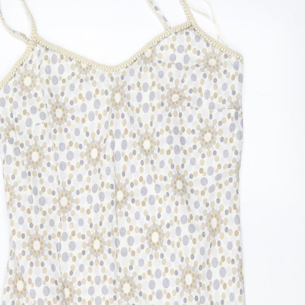 Per Una Womens White Polka Dot  A-Line  Size 18