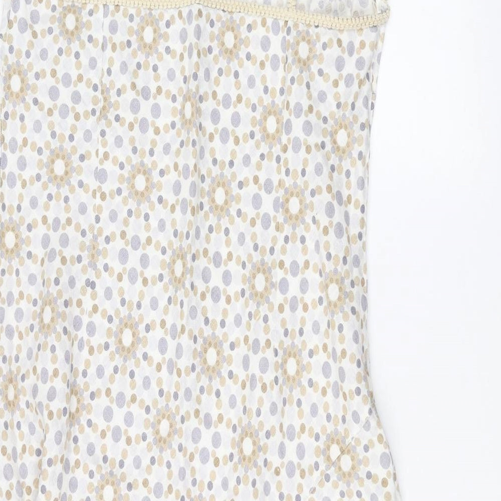 Per Una Womens White Polka Dot  A-Line  Size 18