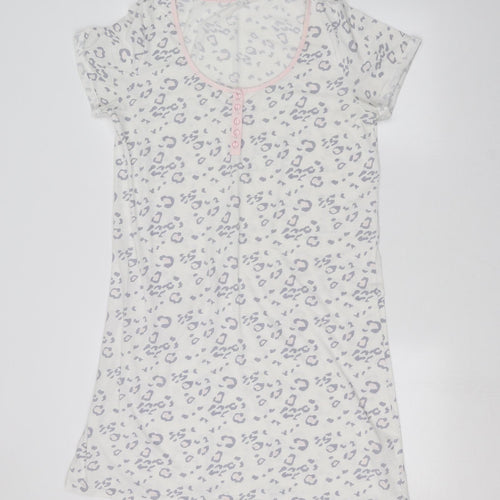 Feel Fabulous Womens White Animal Print  Basic T-Shirt Size 14