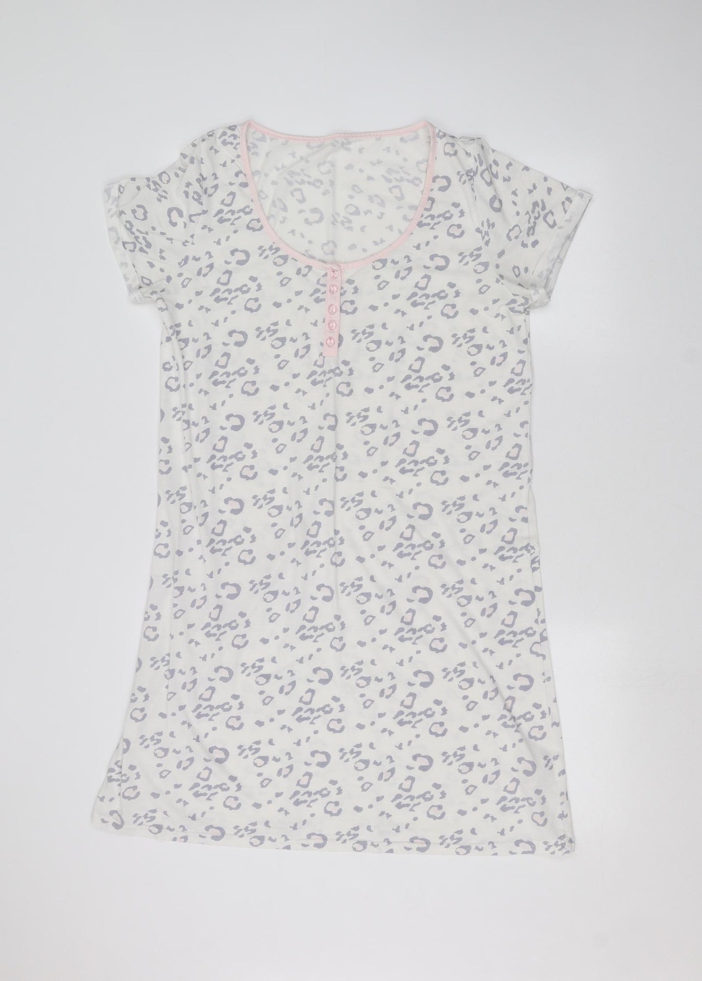 Feel Fabulous Womens White Animal Print  Basic T-Shirt Size 14
