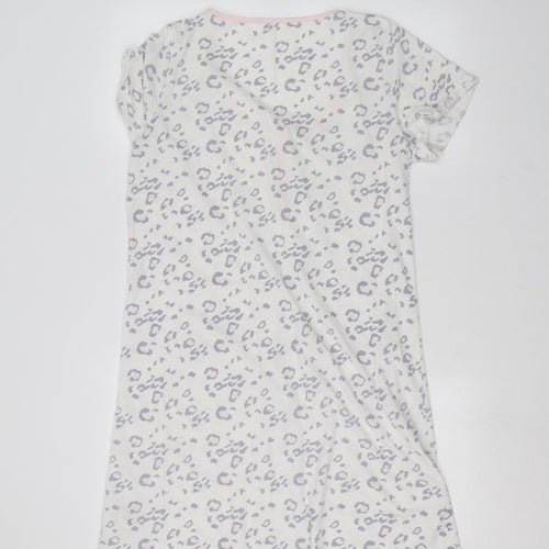 Feel Fabulous Womens White Animal Print  Basic T-Shirt Size 14