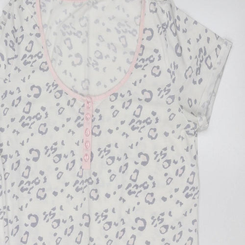 Feel Fabulous Womens White Animal Print  Basic T-Shirt Size 14