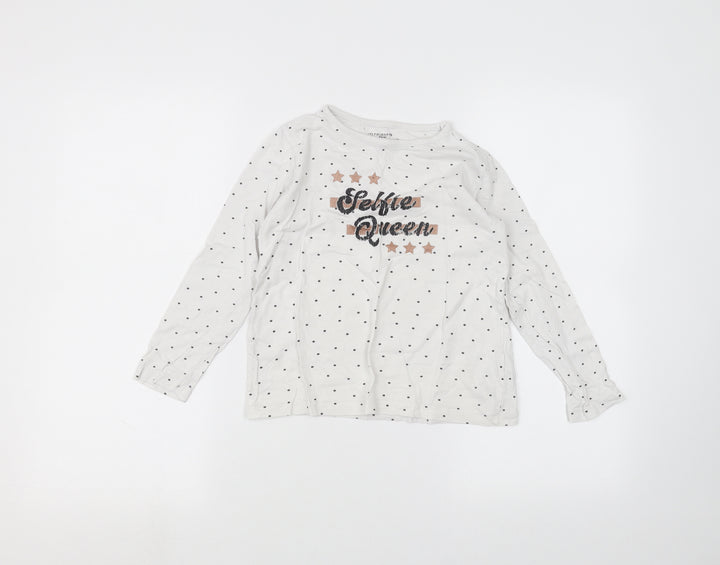 Primark Girls White Basic T-Shirt Size 7-8 Years