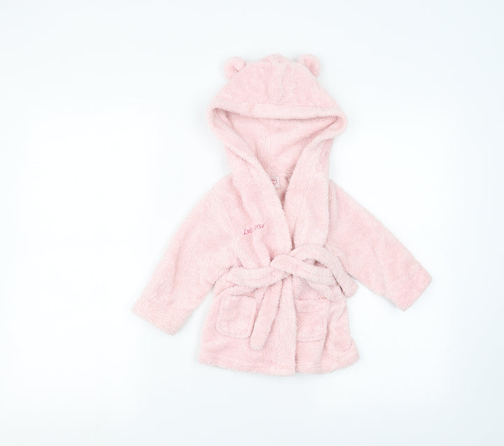 studio baby Baby Pink Solid Babydoll Robe Size 6-9 Months